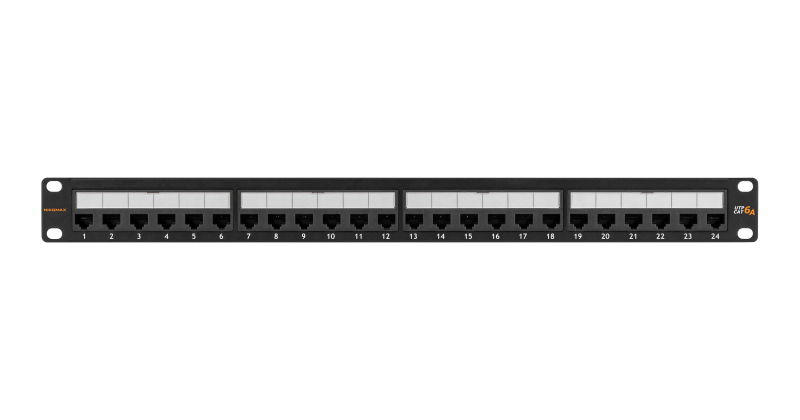Неэкранированная патч-панель NIKOMAX , 24 порта, 19", 1U, категория 6a NMC-RP24UA2-1U-BK