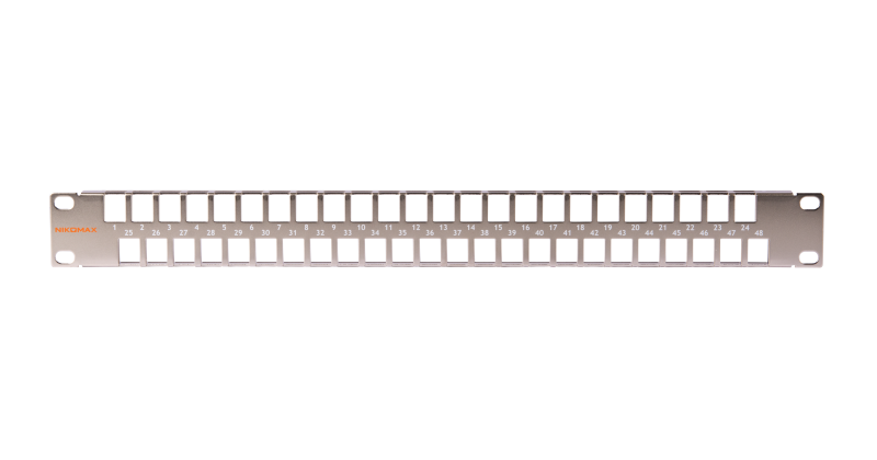 Коммутационная панель NIKOMAX 19", 1U, наборная, под 48 модулей UTP/STP NMC-RP48-BLANK-1U-MT