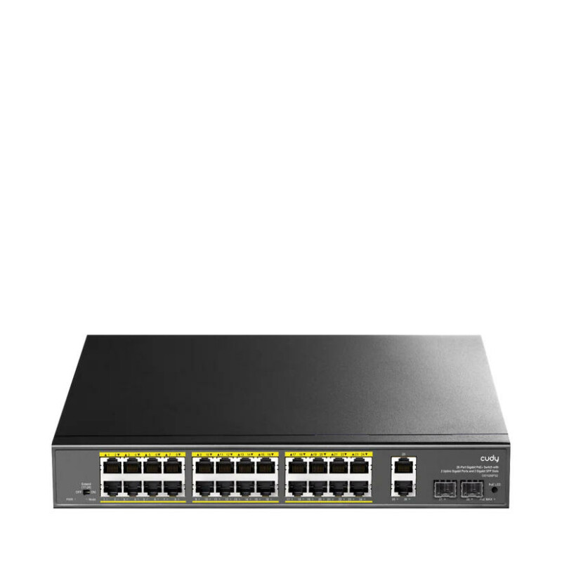Коммутатор с 24 гигабитными портами PoE‚ 2 гигабитными портами Uplink и 2 портами SFP GS1026PS2
