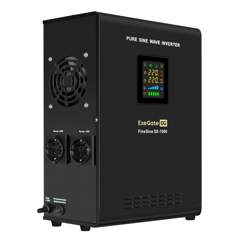 ИБП (инвертор, синус, для котла, настенный) ExeGate FineSine SX-1000.LCD.AVR.2SH